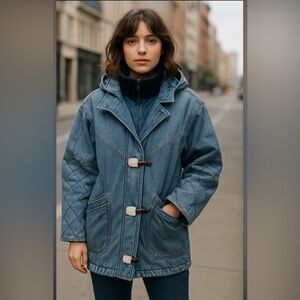 Vintage Easy Wear Quilted Patterned Denim Jacket